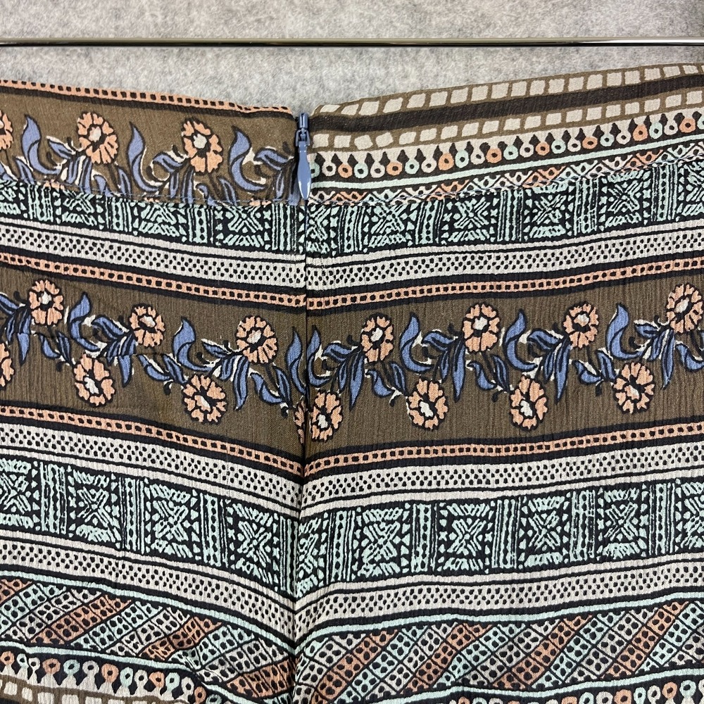 Sundance Silk Skirt Womens 16 Blue Asymmetrical Handkerchief Pattern Boho Hippie - Picture 13 of 14